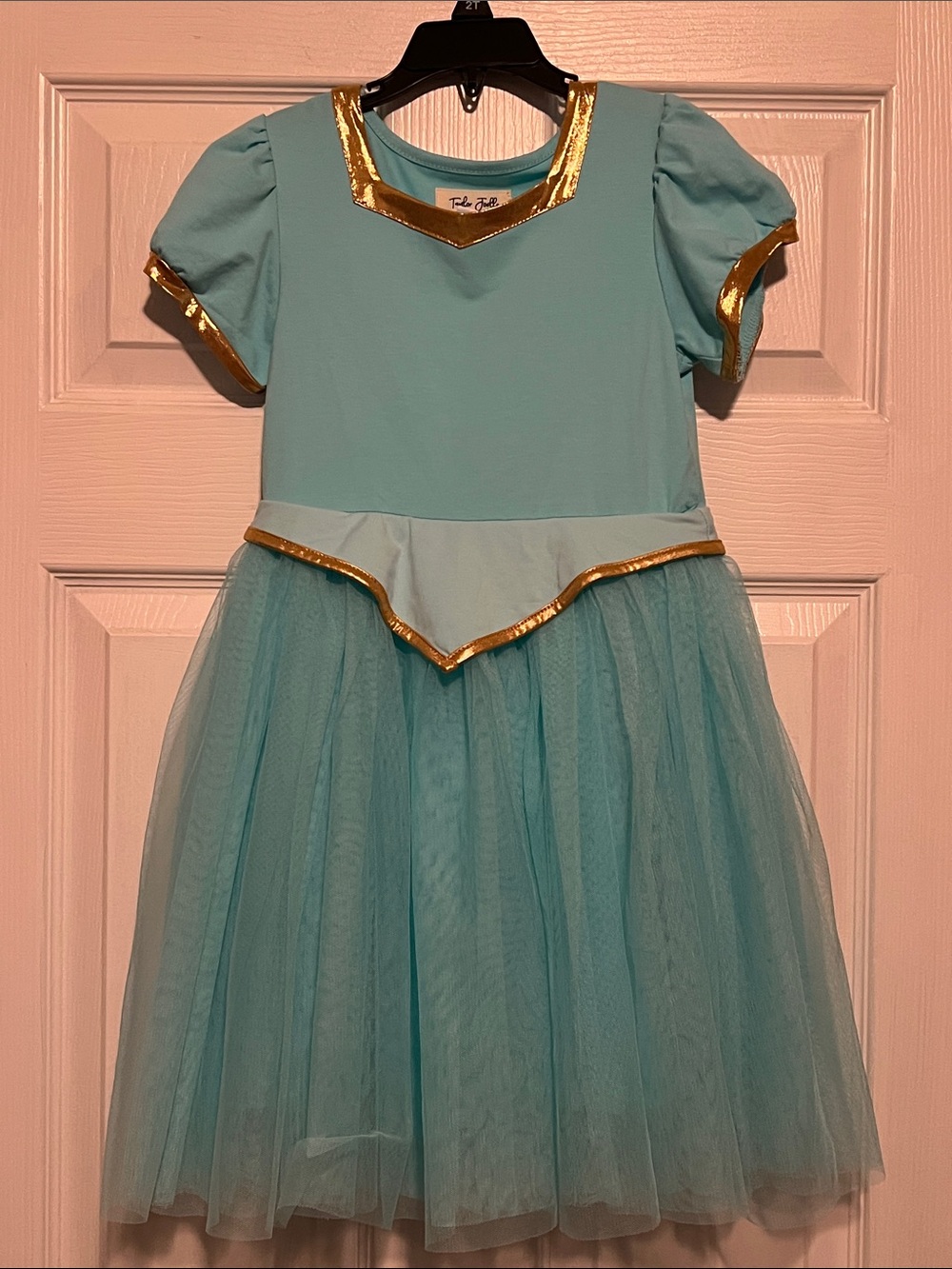 Taylor Joelle Princess Jasmine Dress with Gold Trim - Tutu full skirt